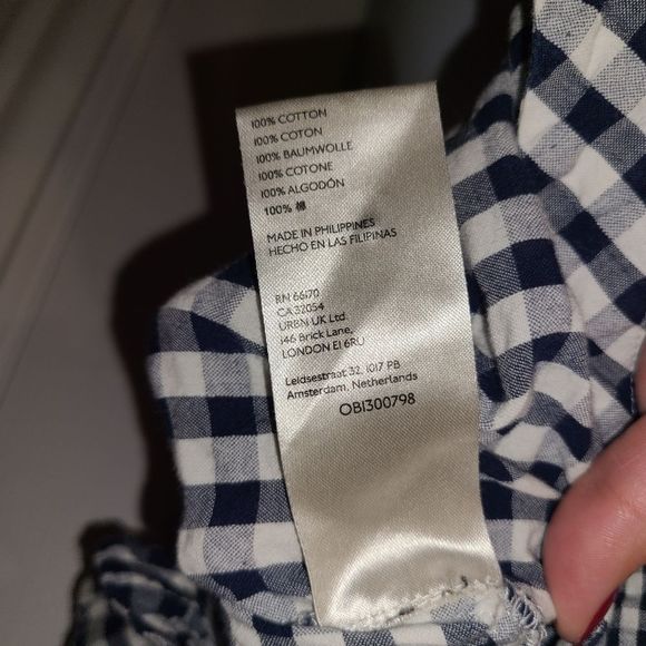 Maeve Anthropologie Gingham button down Top size 4 - Picture 5 of 7